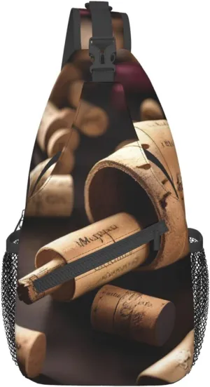 Wine Bottle Cork High Storage Capacity Chest Bag Diagonally Sling Backpack Crossbody Shoulder Bag For Men Women