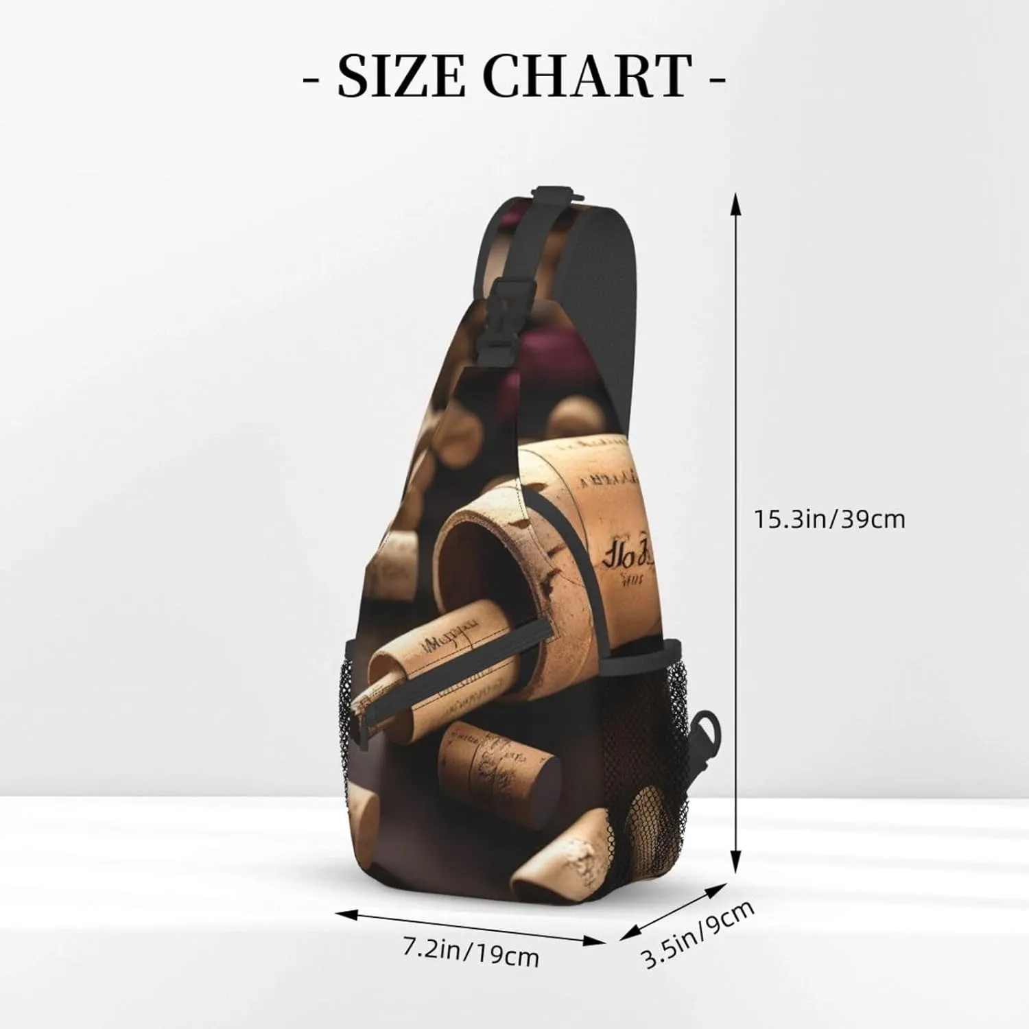 Wine Bottle Cork High Storage Capacity Chest Bag Diagonally Sling Backpack Crossbody Shoulder Bag For Men Women