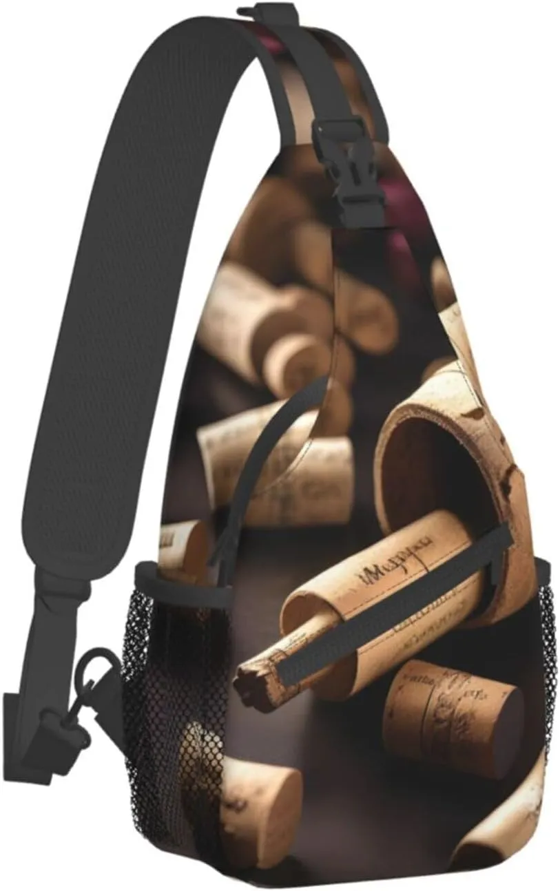Wine Bottle Cork High Storage Capacity Chest Bag Diagonally Sling Backpack Crossbody Shoulder Bag For Men Women