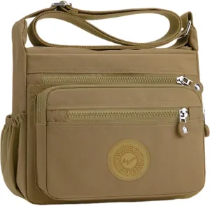 WITERY Nylon Crossboby Bag for Women - Waterproof Zipper Multi-pocket Travel Shoulder Bag Purse, Lightweight Messenger Bag