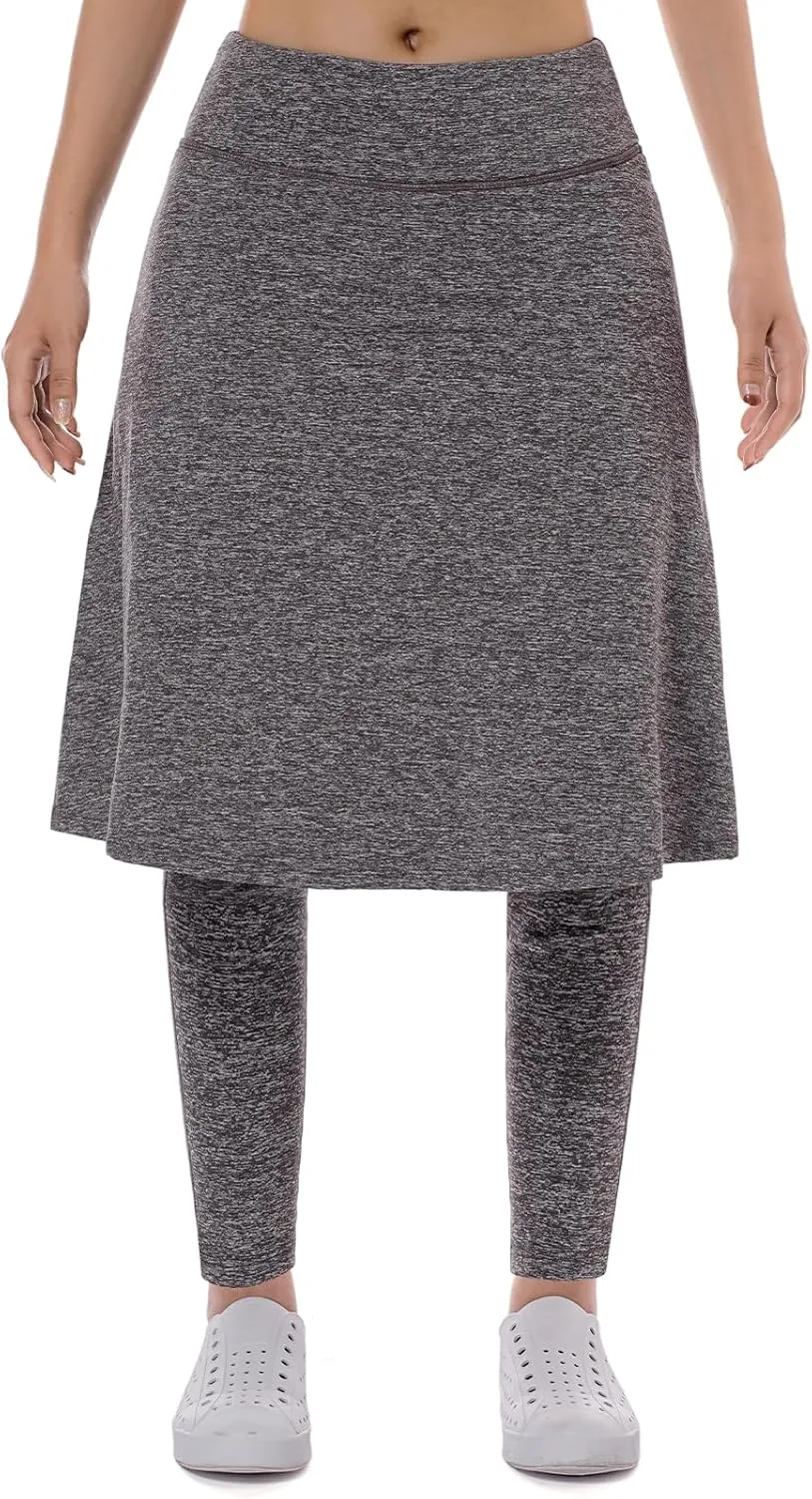 Women Athletic Knee Length Skirts with Full Length Leggings,Skorts Leggings&Skirted Leggings Skorts Women