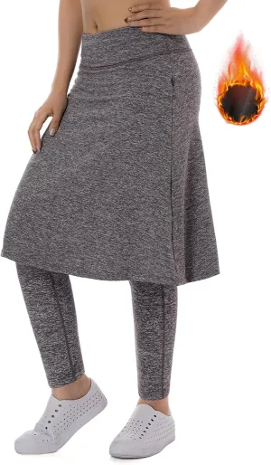 Women Athletic Knee Length Skirts with Full Length Leggings,Skorts Leggings&Skirted Leggings Skorts Women