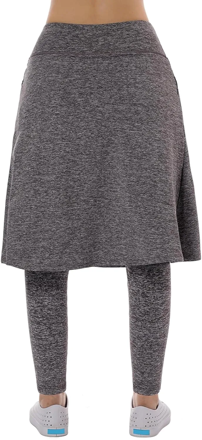 Women Athletic Knee Length Skirts with Full Length Leggings,Skorts Leggings&Skirted Leggings Skorts Women