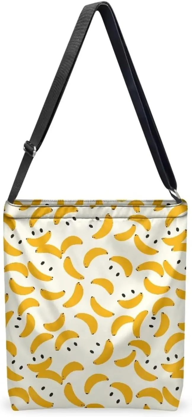 Women Canvas Shoulder Bag Large Messenger Crossbody Bags with Inner Zip Pocket Satchel Waterproof Purse Shopping