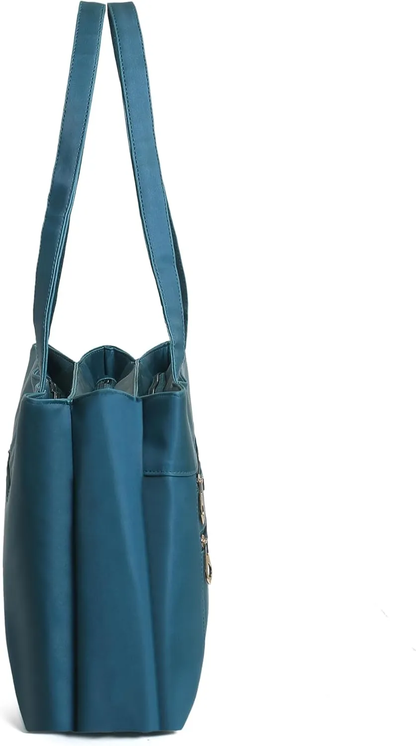 Women Leather Tote Bag, Classic Unlined Design, Interior and Exterior Pockets, Stylish, Lightweight for casual