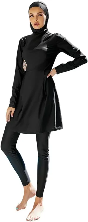 Women Muslim Swimsuit Burkini Floral Print Modest Swimwear Long Sleeve Full Cover Hijab Islamic Bathing Suit Beachwear