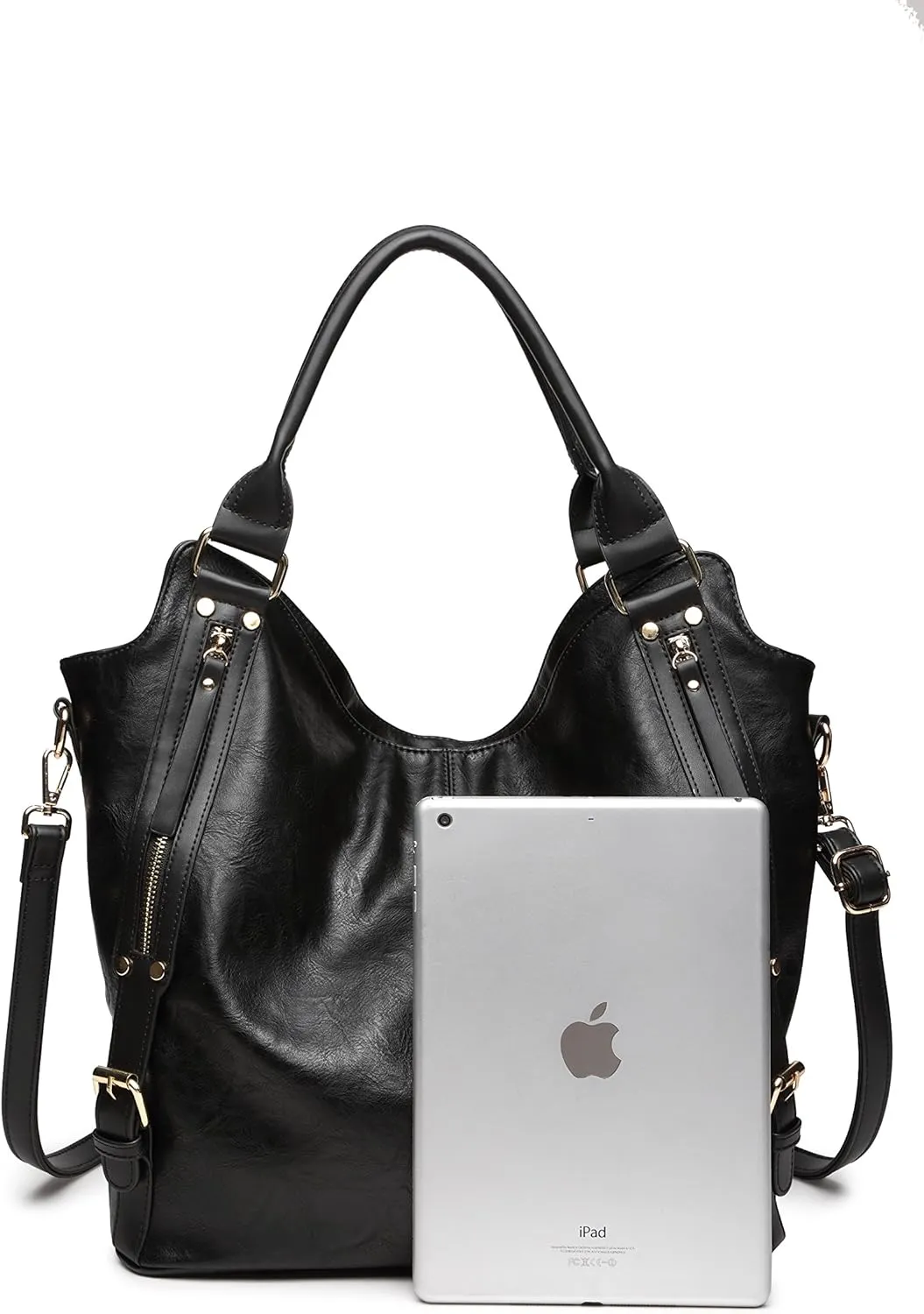 Women Tote Bag Handbags PU Leather Fashion Hobo Shoulder Bags with Adjustable Shoulder Strap