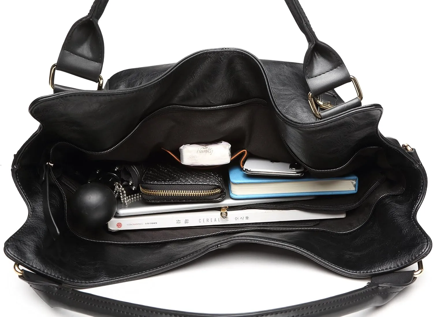 Women Tote Bag Handbags PU Leather Fashion Hobo Shoulder Bags with Adjustable Shoulder Strap