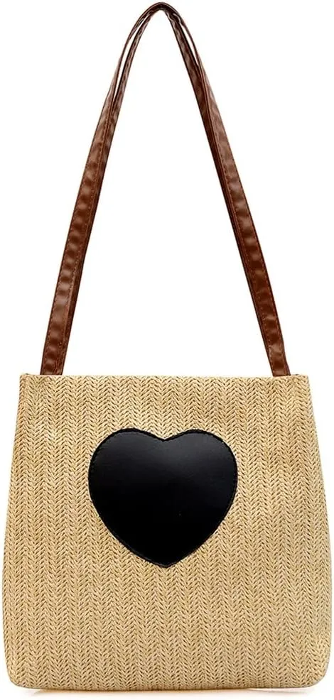 Women Woven Beach Basket Bag Handmade Crossbody Bag Rattan Small Handbag Bohemian Casual