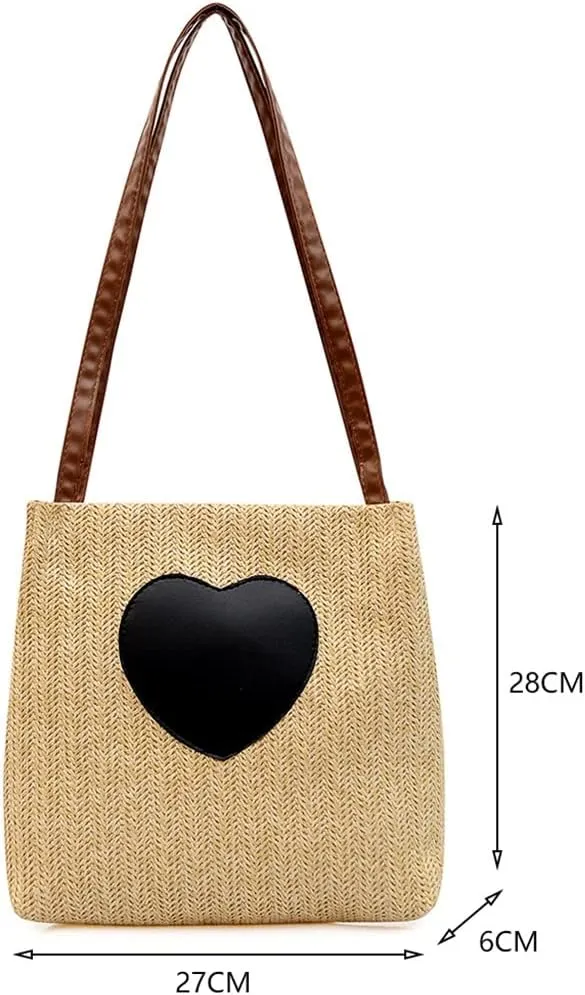 Women Woven Beach Basket Bag Handmade Crossbody Bag Rattan Small Handbag Bohemian Casual