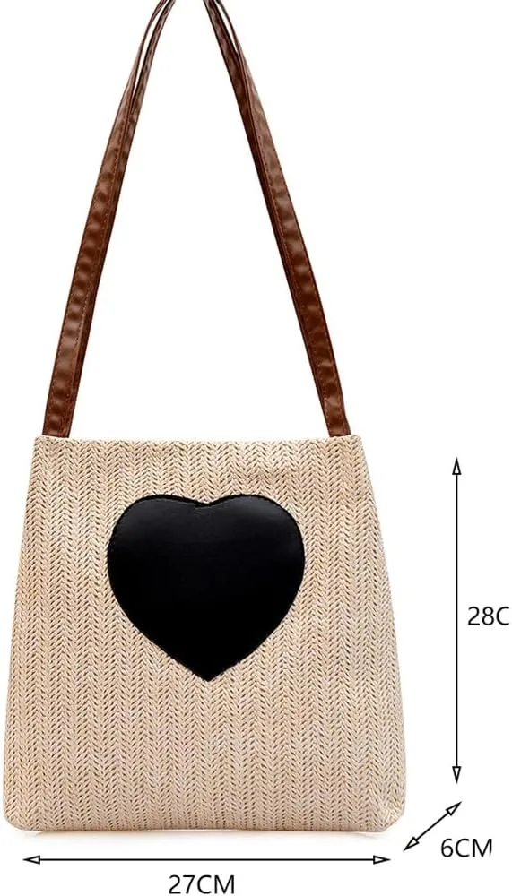Women Woven Beach Basket Bag Handmade Crossbody Bag Rattan Small Handbag Bohemian Casual