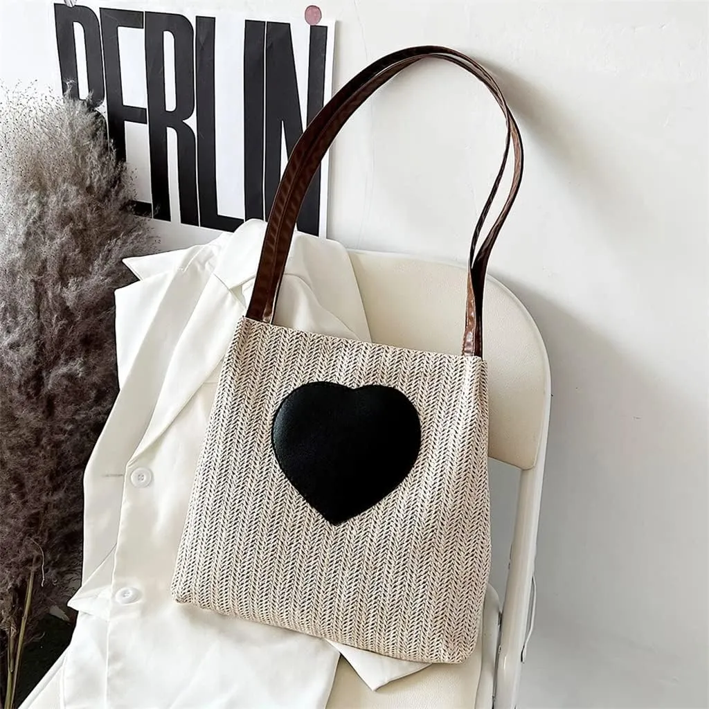 Women Woven Beach Basket Bag Handmade Crossbody Bag Rattan Small Handbag Bohemian Casual