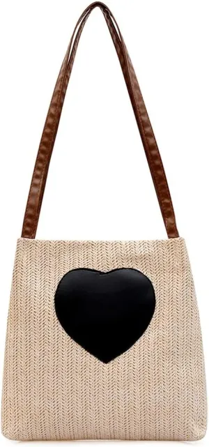 Women Woven Beach Basket Bag Handmade Crossbody Bag Rattan Small Handbag Bohemian Casual
