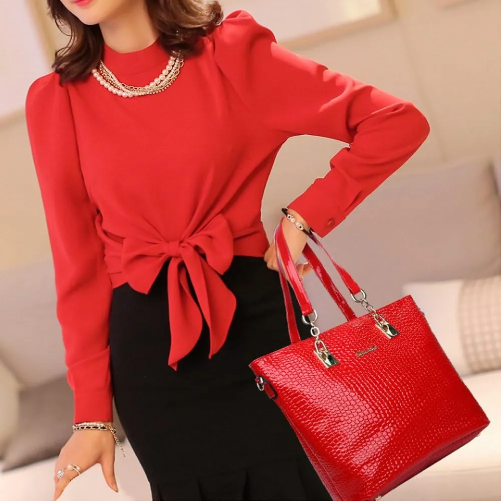 Womens 6 Pcs Handbag Set Clutch Top Handle Totes Satchels Crossbody Bag Wallet