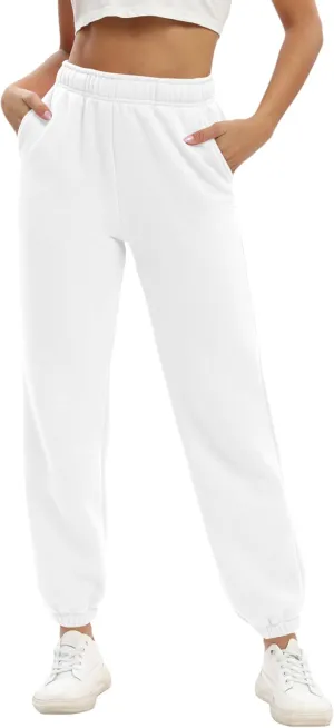 Women's Casual Fleece Sweatpants High Waisted Cinch Bottom Lounge Baggy Joggers Pants