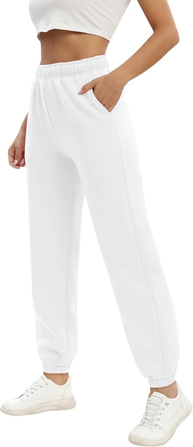 Women's Casual Fleece Sweatpants High Waisted Cinch Bottom Lounge Baggy Joggers Pants