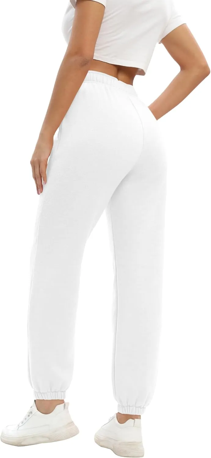 Women's Casual Fleece Sweatpants High Waisted Cinch Bottom Lounge Baggy Joggers Pants