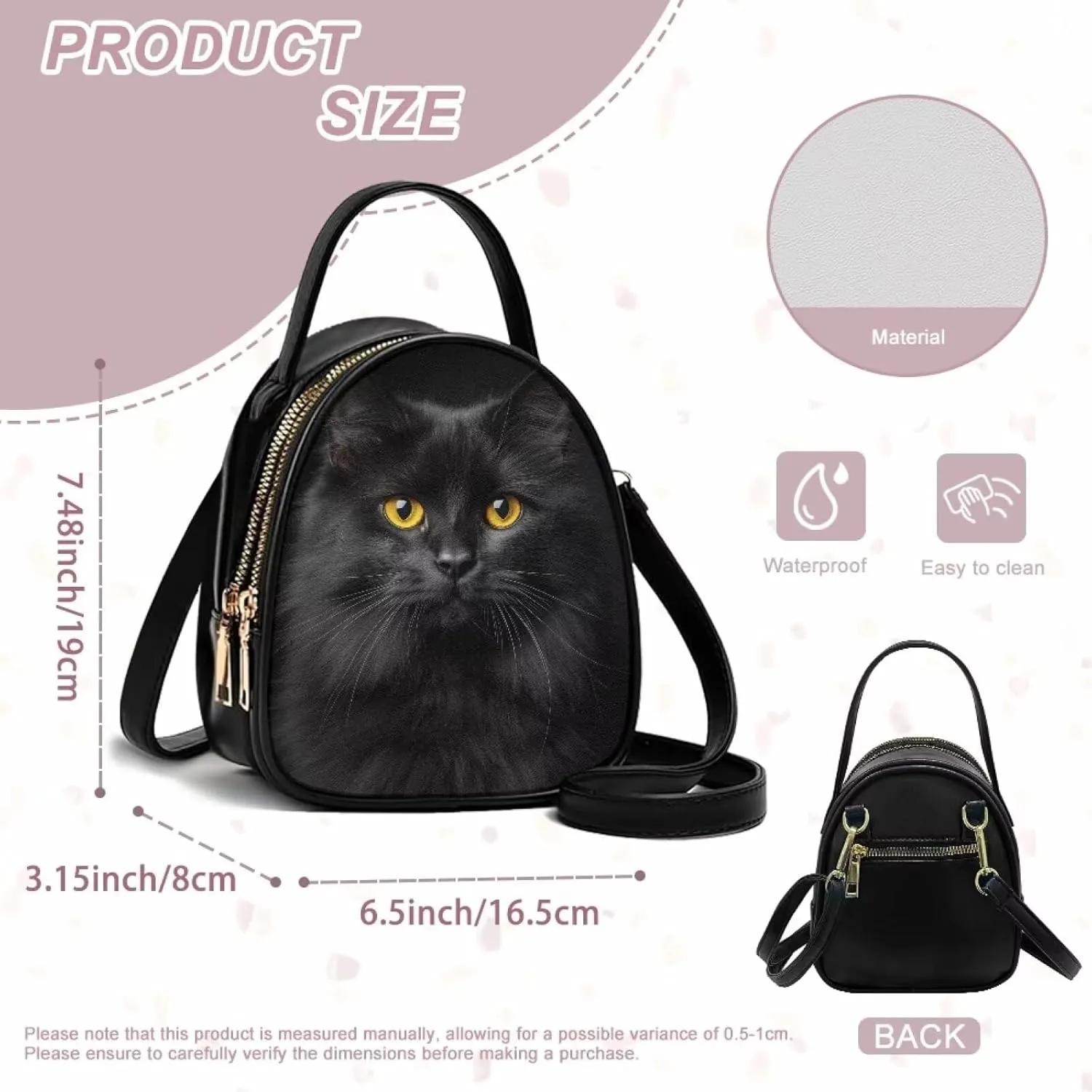 Womens Crossbody Bag Small Double Layer Purses for Women Shoulder Bag Trendy with Zipper Closure