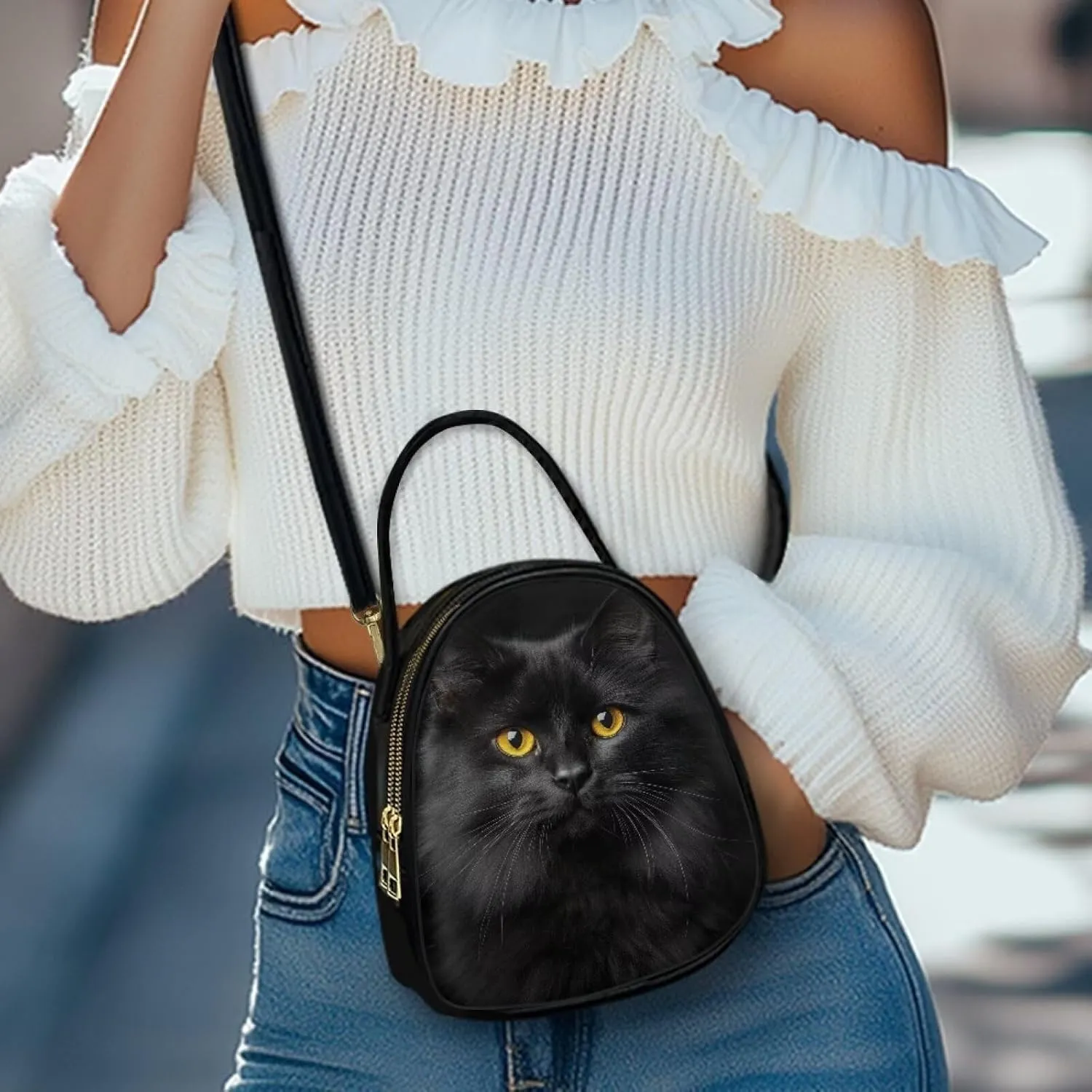 Womens Crossbody Bag Small Double Layer Purses for Women Shoulder Bag Trendy with Zipper Closure