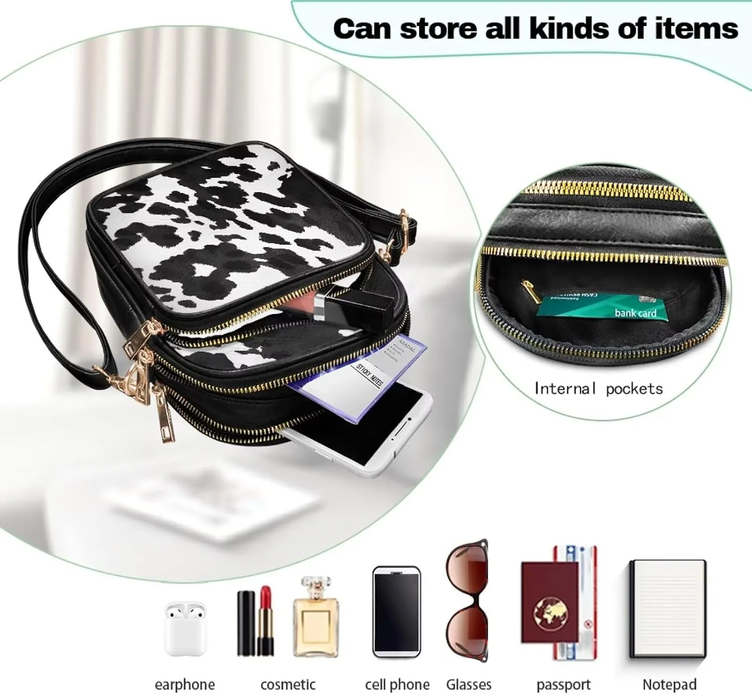 Womens Crossbody Bag Small Small Messenger Bag for Women Leather Satchel Handbags for Women