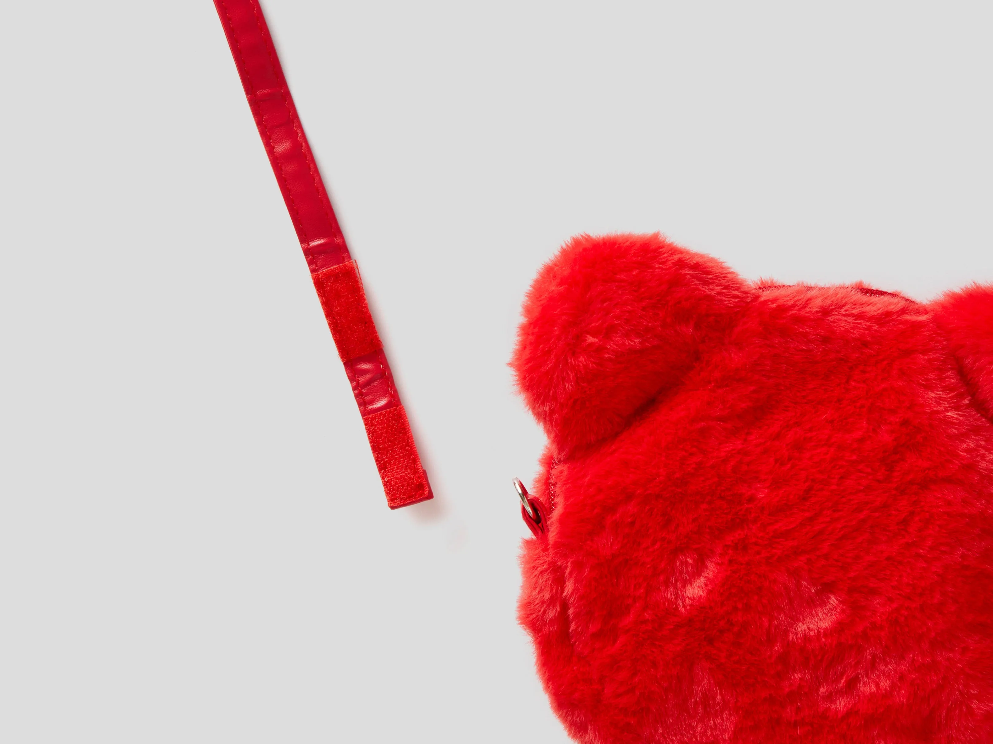 Womens Fleece Teddy Bear Shaped Side Sling Bag
