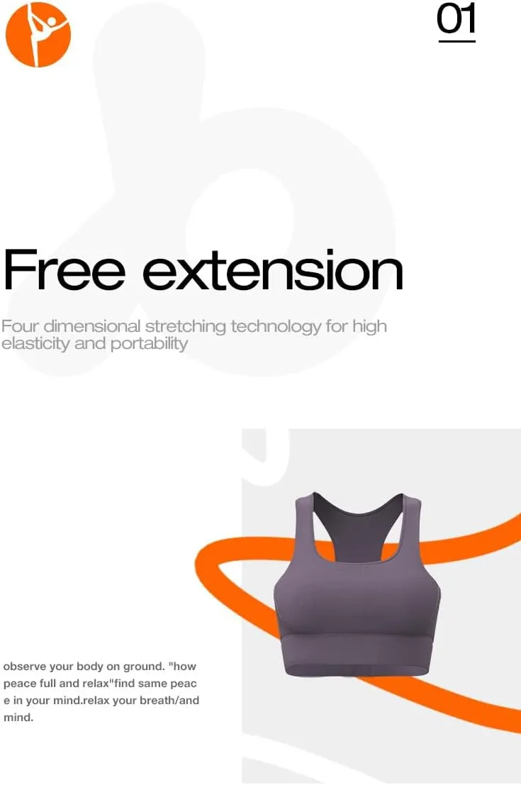 Womens High Strength Sports Bra Shock Absorbing Fitness Beauty Back Sports Buckle Solid Color Vest Top