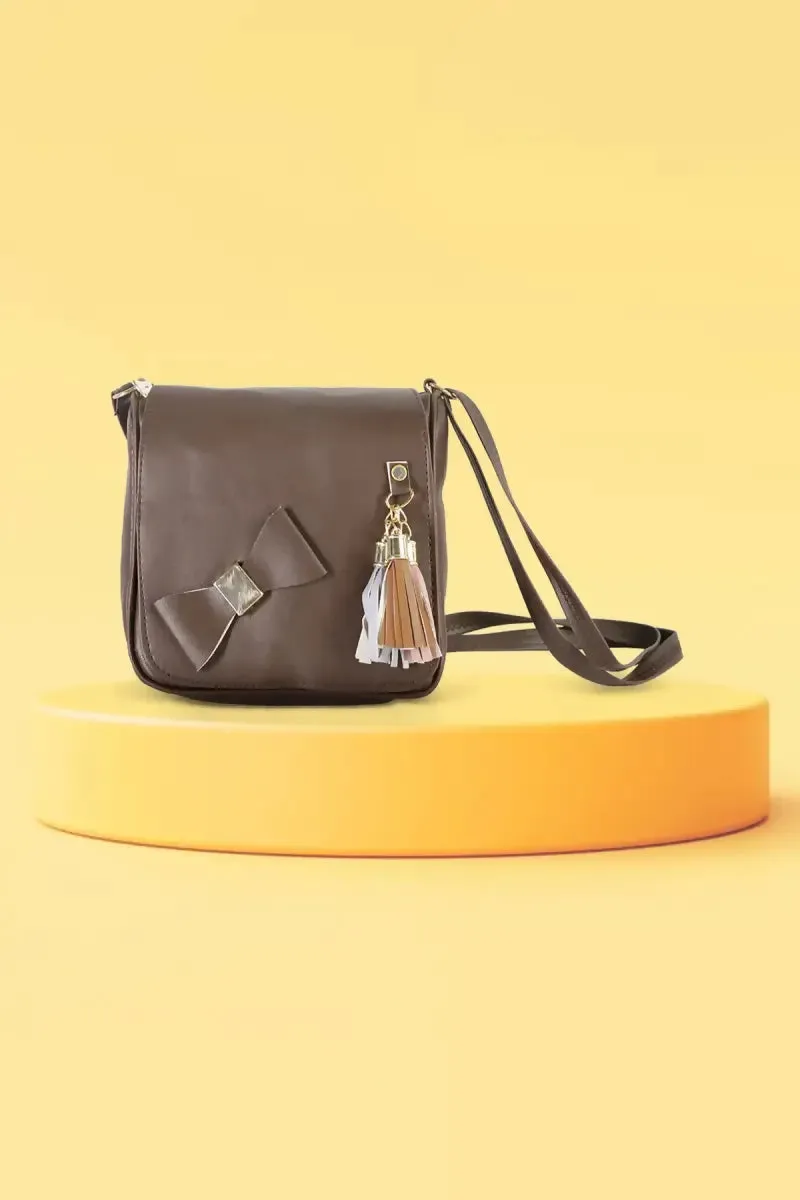 Women's Magnetic Closure Small Sling Bag - Dark Brown