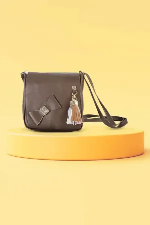 Women's Magnetic Closure Small Sling Bag - Dark Brown
