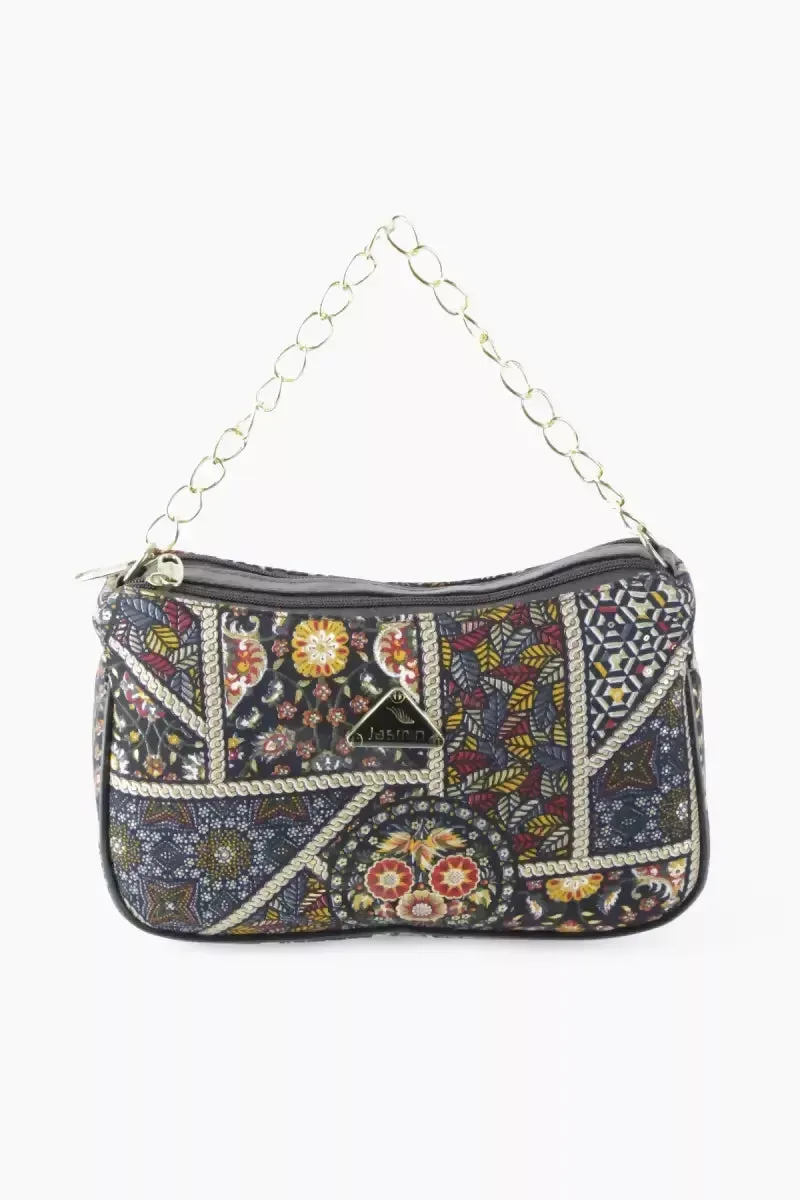 Women's Multi Printed Sling Bag - Black