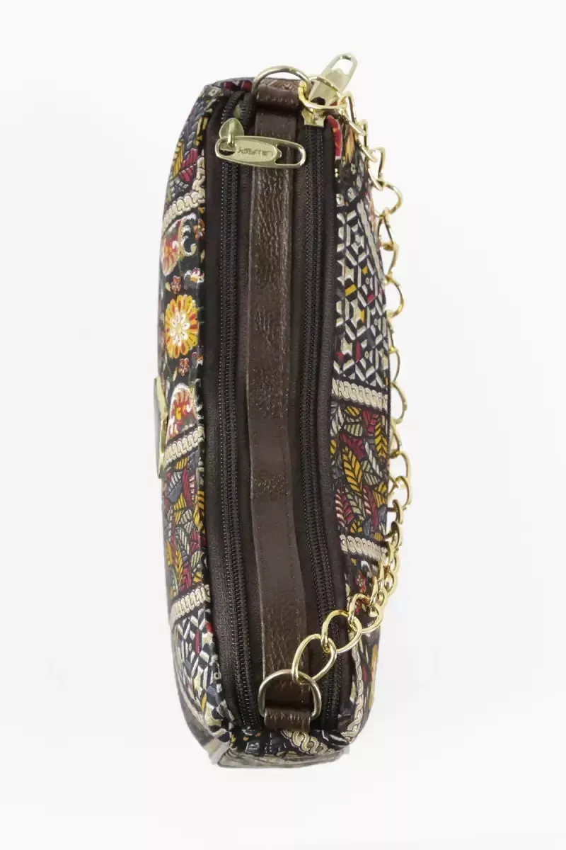 Women's Multi Printed Sling Bag - Black