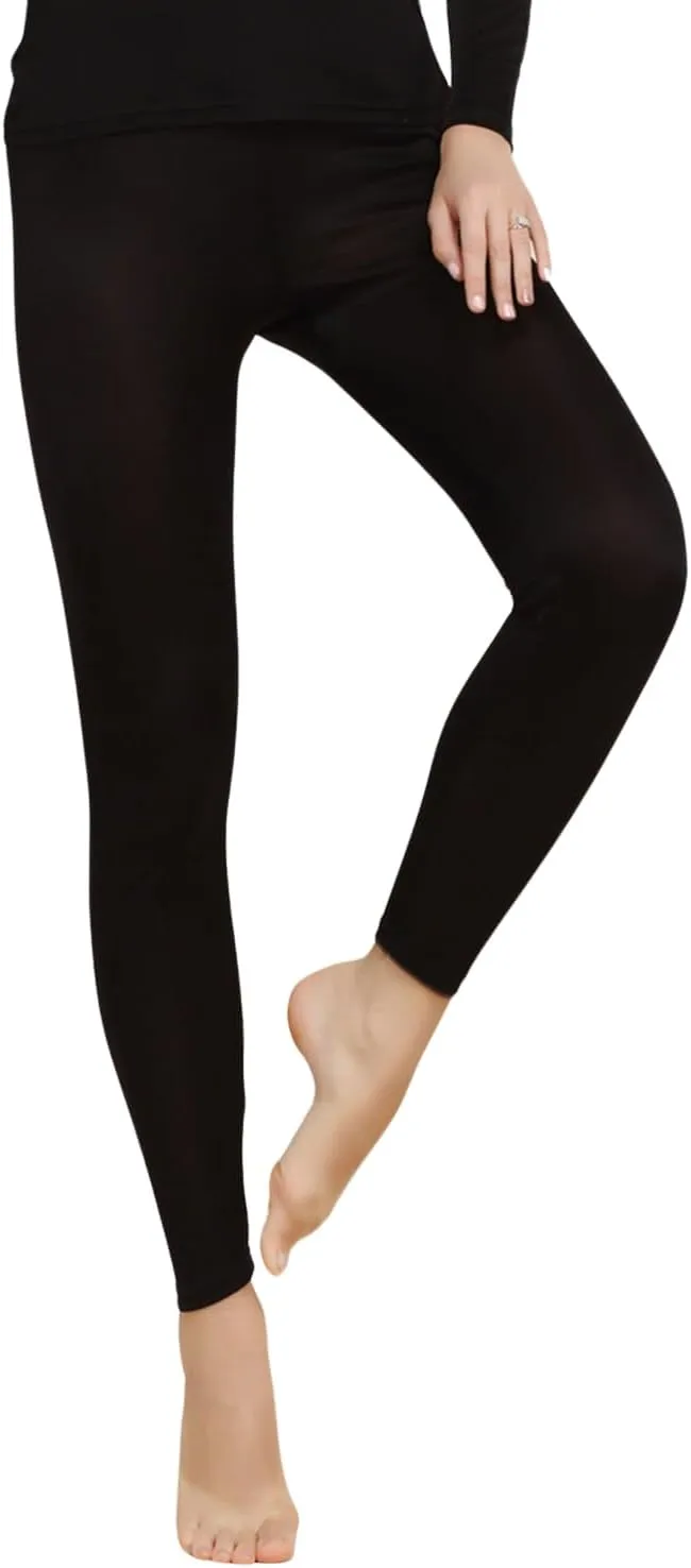 Womens Silk Thermal Long Johns Bottom Mulberry Silk Lightweight Base Layer Underwear Pants