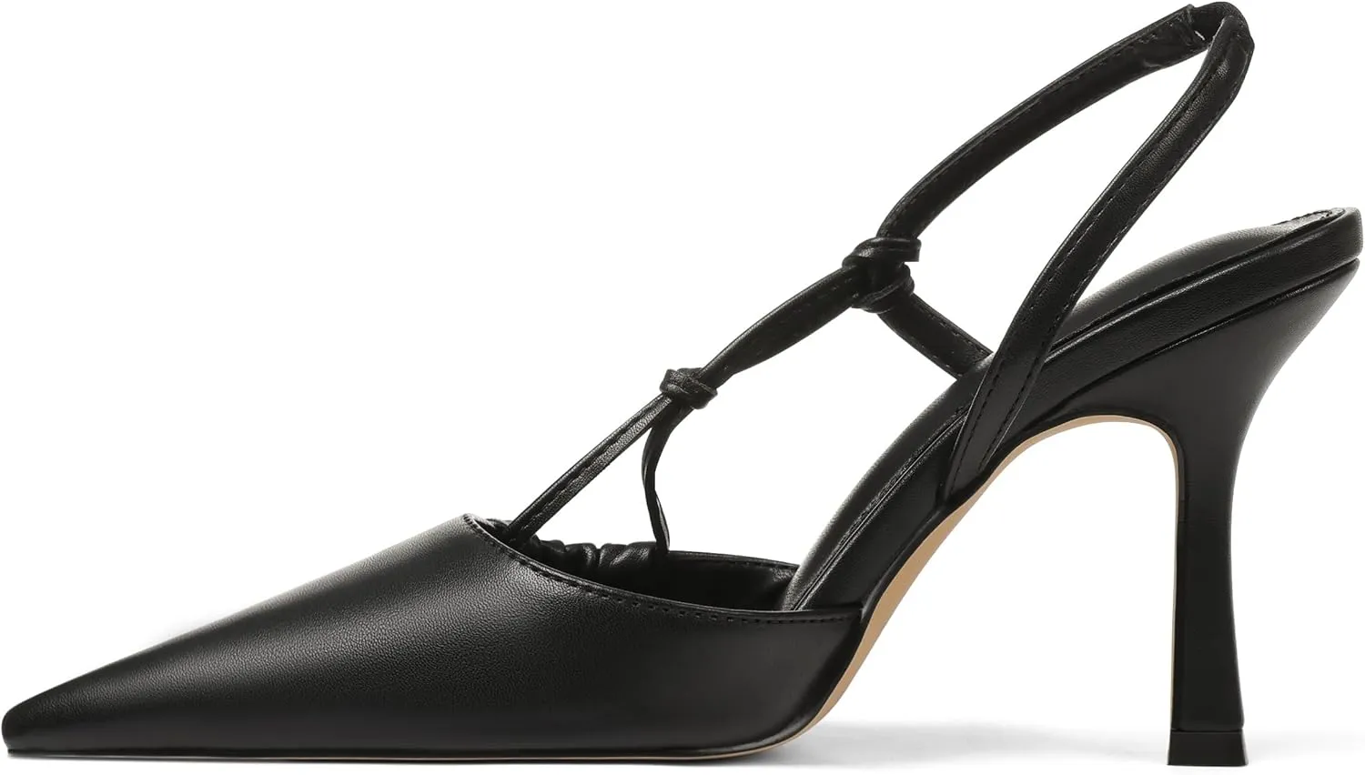 Womens Slingback Kitten Heel Closed Pointed Toe Stiletto Pumps 2025 Ankle Strap for Wedding Party Daily Dress Shoes