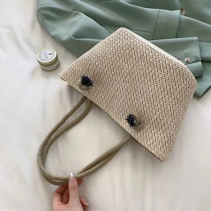 Women's Straw Korean Woven Large Capacity Holiday Crossbody Bags