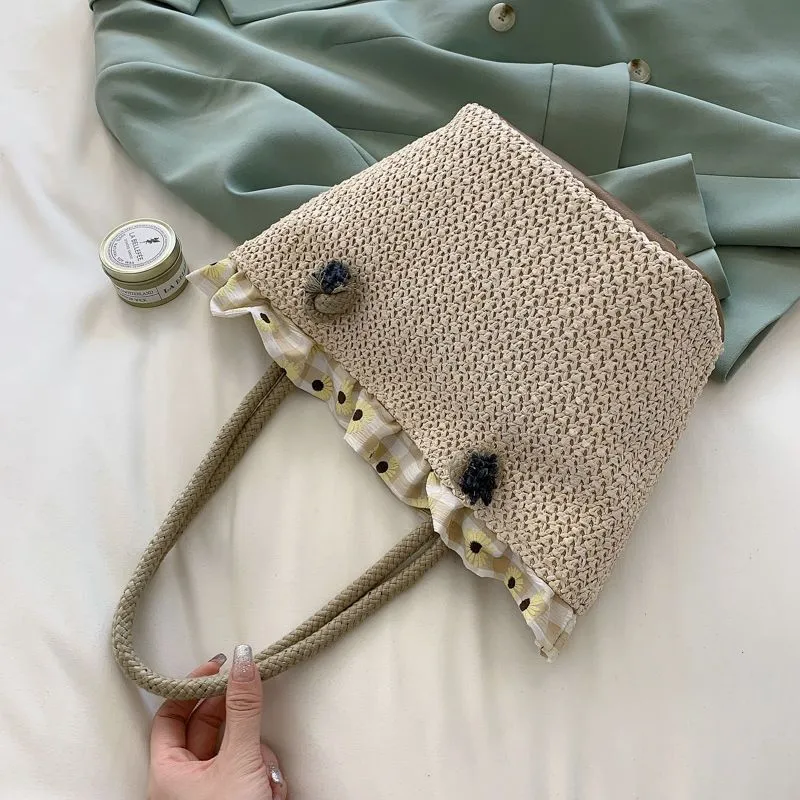 Women's Straw Korean Woven Large Capacity Holiday Crossbody Bags