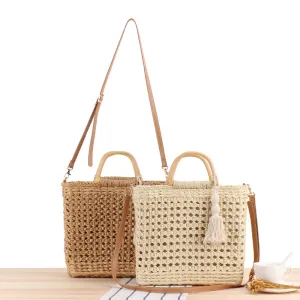 Women's Style Popular Straw Beach Handmade Hollow Crossbody Bags
