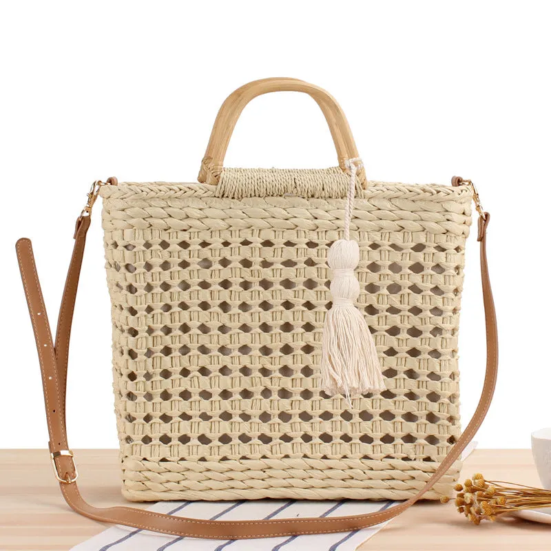 Women's Style Popular Straw Beach Handmade Hollow Crossbody Bags
