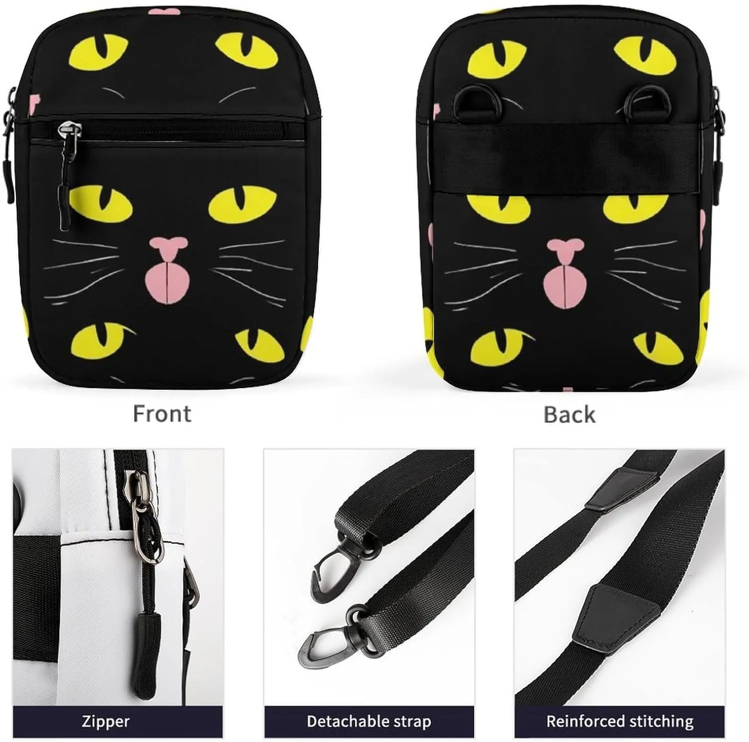 Womens Travel Crossbody Bag, Mini Shoulder Handbag Adjustable Zipper Small Pouch Cell Phone Purse