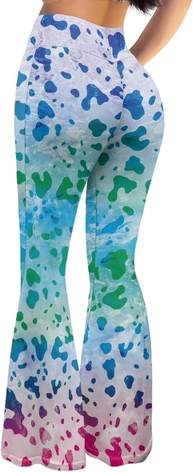 Women's Yoga Pants Flare Leggings Bootcut Workout Pants Stretch Casual Bell Bottom Pants