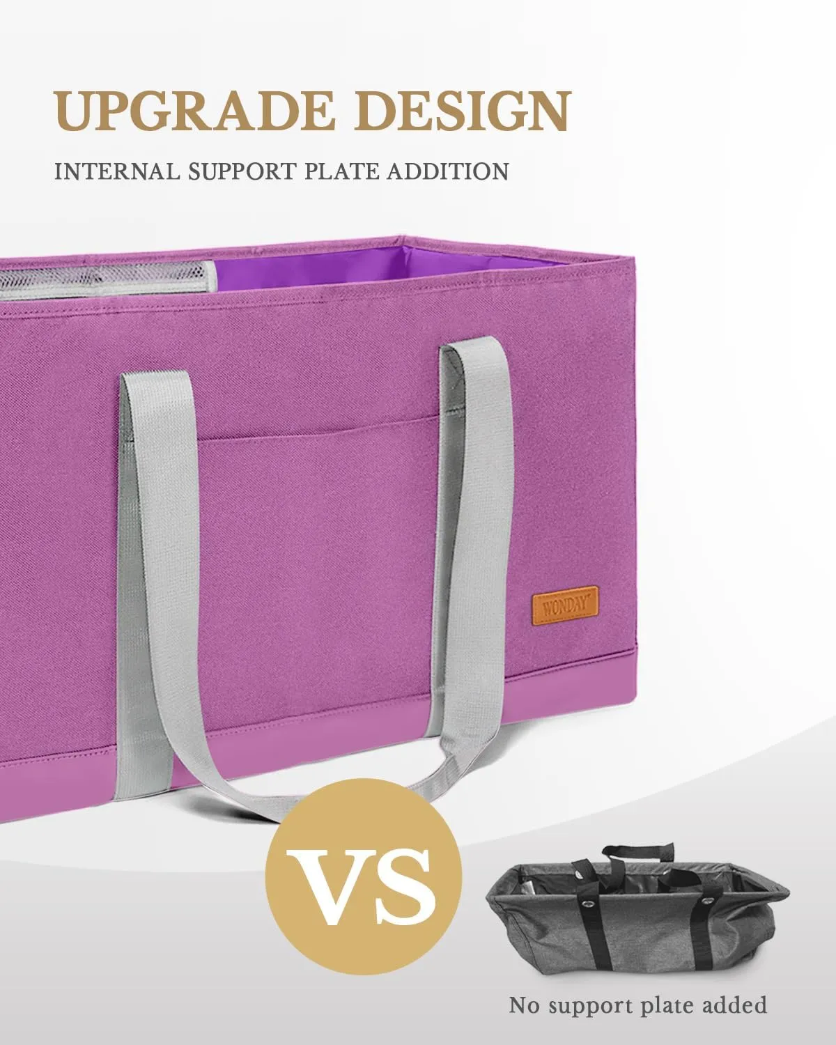WONDAY Standing Extra Large Reusable Grocery Bag Carrier with Handle, Thirty One Utility Tote Foldable for Shopping and Beach