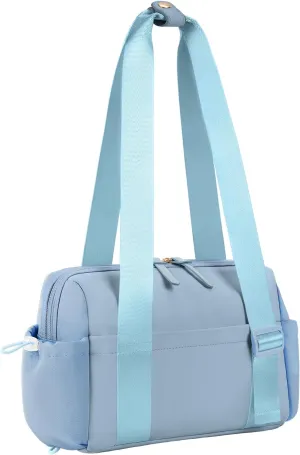 WOOMADA Waterproof Small Gym Bag for Women Mini Duffle Bag with Wet Compartment Cute Workout Yoga Fitness Sport Tote(Sky Blue)