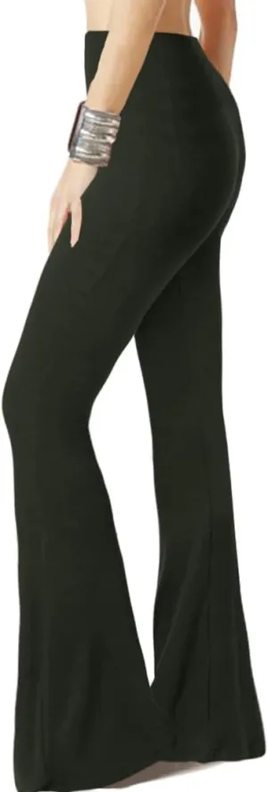 WSPLYSPJY Women's Print Stretch Bell Bottom Flare Palazzo Pants Trousers