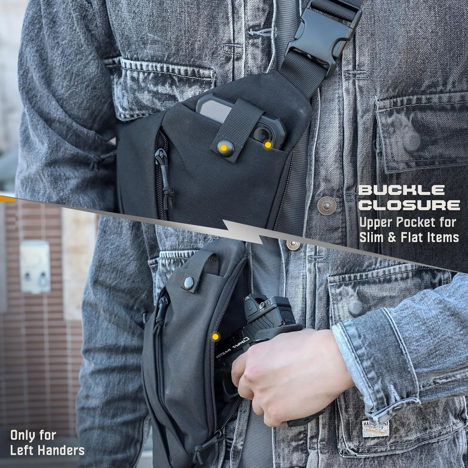 WYNEX Tactical Crossbody Sling Bag,Concealed Carry Bag for Men Women,Anti Theft Crossbody Bags, CCW Bags EDC Carry