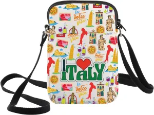 WZMPA Italy Travel Crossbody Bag Italy Souvenir Gifts Italy Culture Shoulder Bag Italy Vacation Merchandise