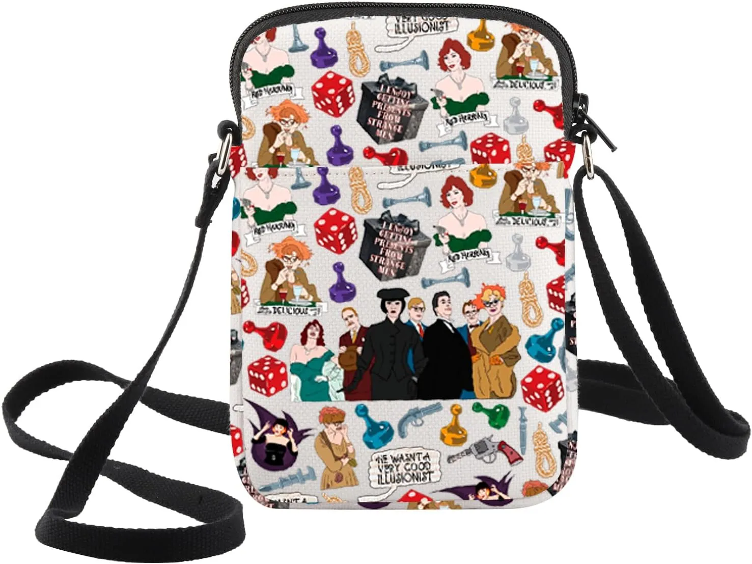 WZMPA Mrs. Peacock Crossbody Bag Movie Inspired Gift Murder Mystery Shoulder Bag True Crime Merchandise