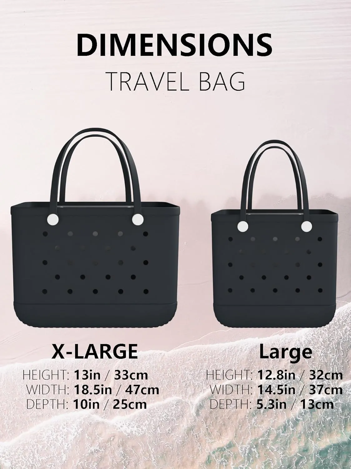 X Large Rubber Tote Bag Rubber Beach Bag, Travel Bag, Shopping Bag, Sports Bag Washable Handbag Storage Bag for Pool