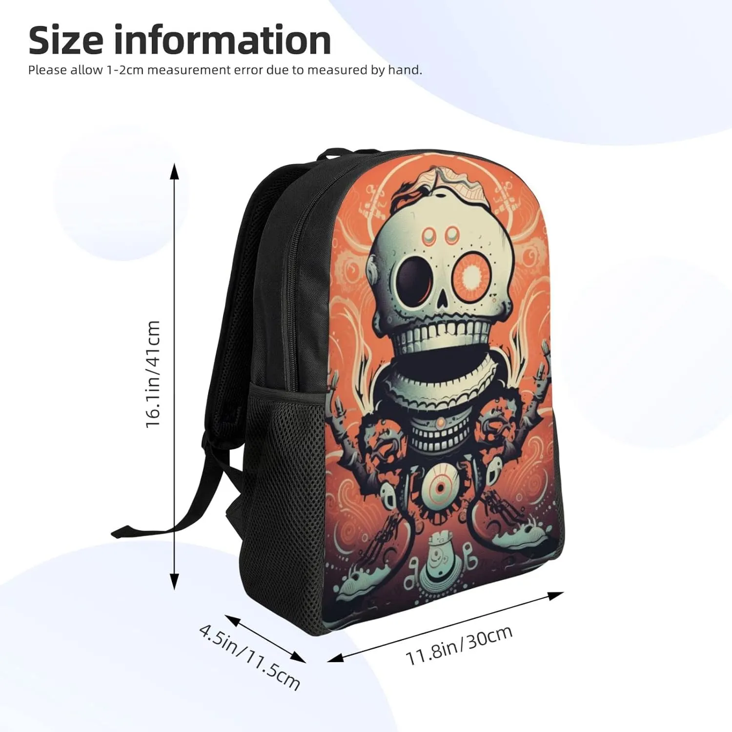 Xerial Funny Skeleton Backpack Waterproof Anti Theft Durable Light Laptop Bag Backpacks For Women Men Travel Gym Backpack