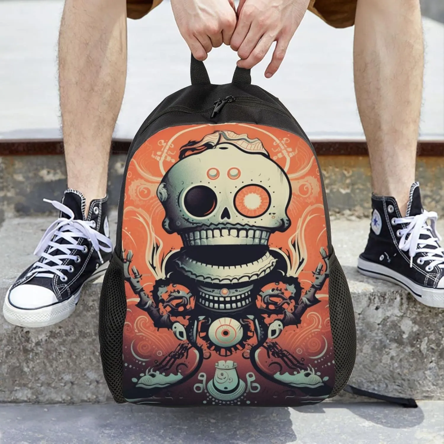 Xerial Funny Skeleton Backpack Waterproof Anti Theft Durable Light Laptop Bag Backpacks For Women Men Travel Gym Backpack