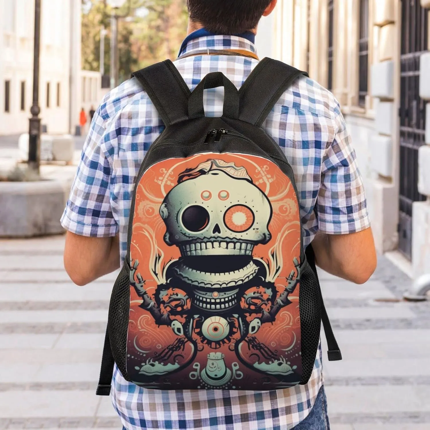 Xerial Funny Skeleton Backpack Waterproof Anti Theft Durable Light Laptop Bag Backpacks For Women Men Travel Gym Backpack