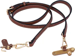 XKE-X Bag Strap Kit Replacement, Adjustable Leather Handbag Shoulder Bag Crossbody Strap Compatible with Long Le P-lia-ge Champ Mini Pouch Women(Brown Gold)
