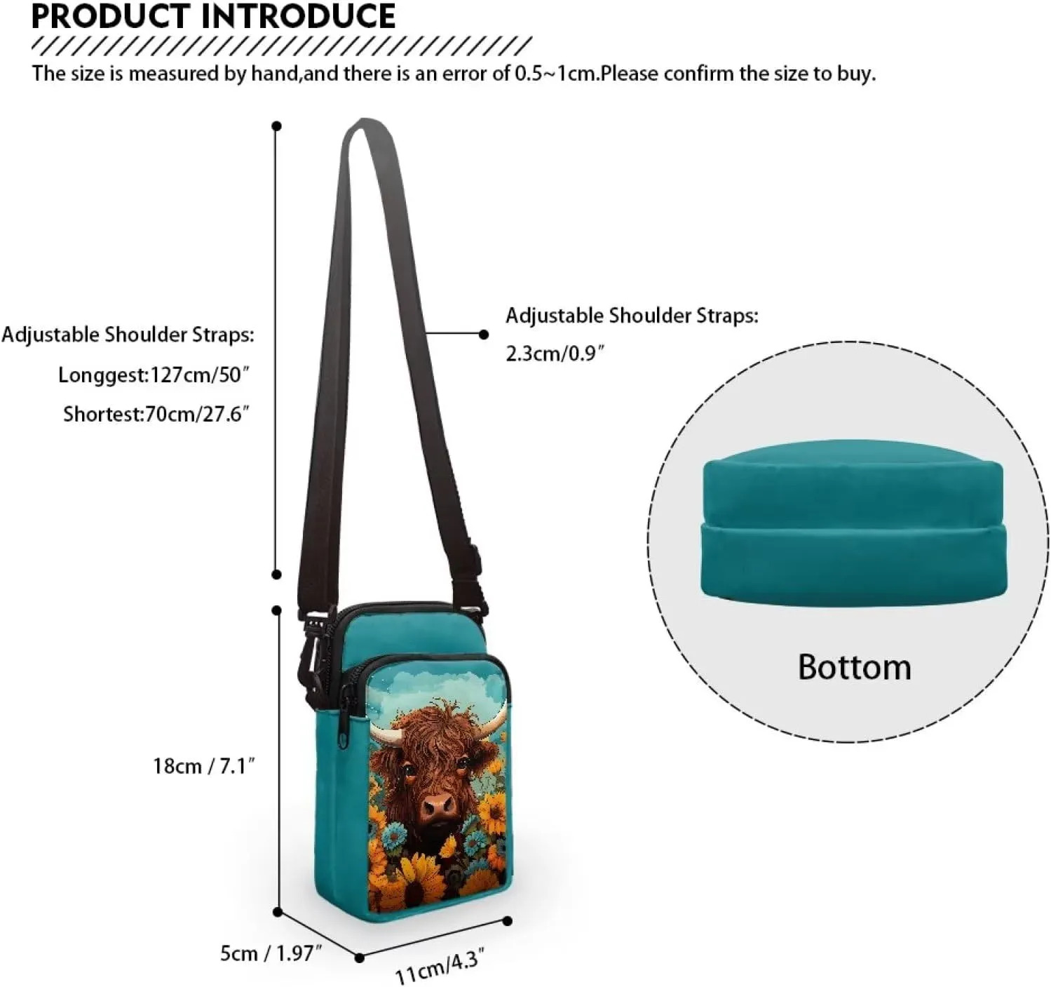 Xpyiqun Crossbody Phone Bag for Purse for Women Canvas Small Sling Shoulder Handbag Cross Body Pouch